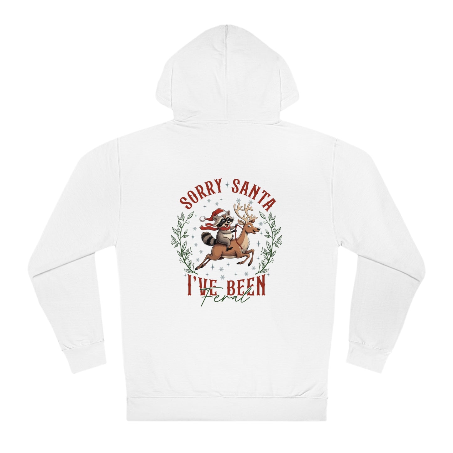 "Feral Christmas" Santa Raccoon Hoodie