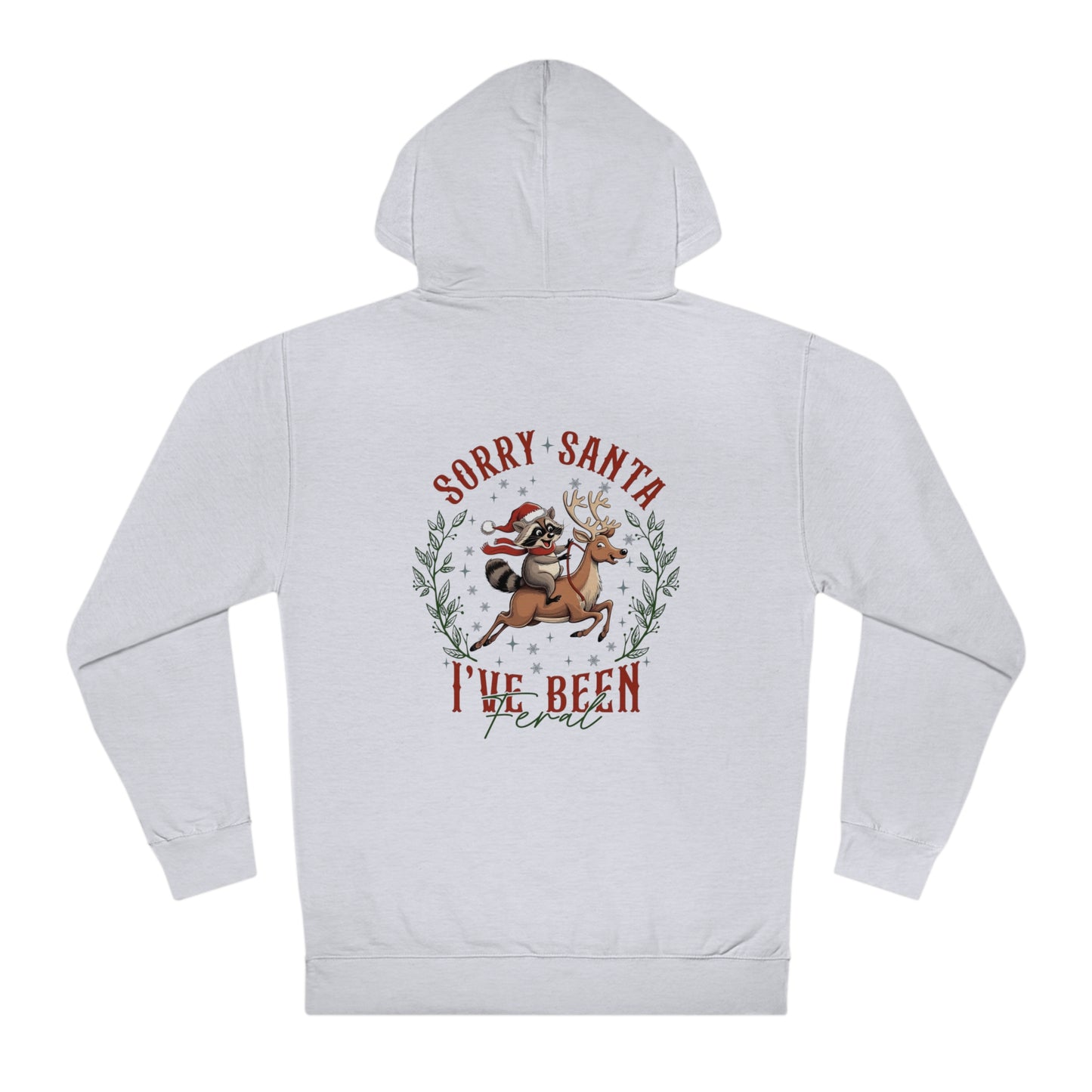 "Feral Christmas" Santa Raccoon Hoodie