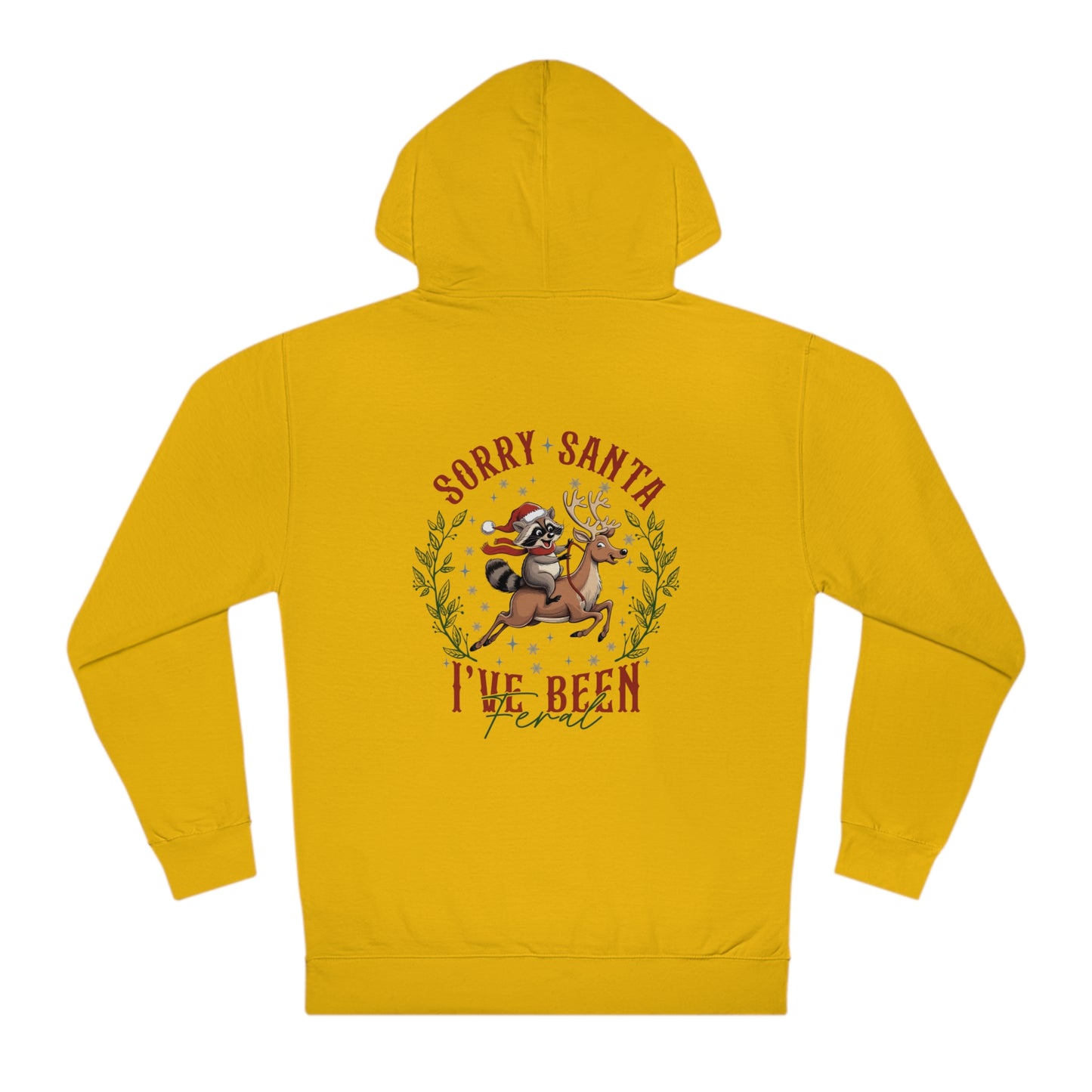 "Feral Christmas" Santa Raccoon Hoodie