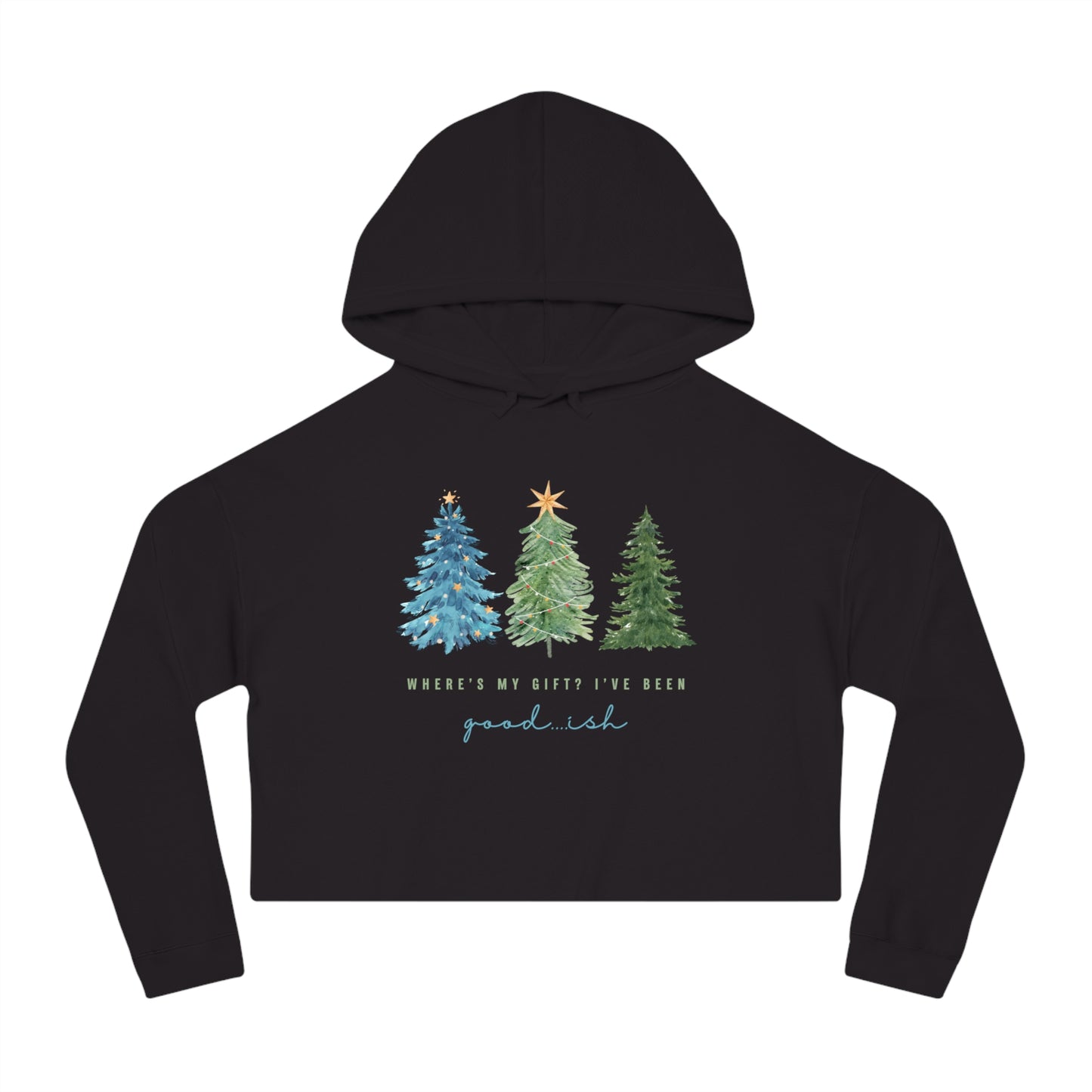 Where’s My Gift? Tie-Dye Christmas Crop Hoodie