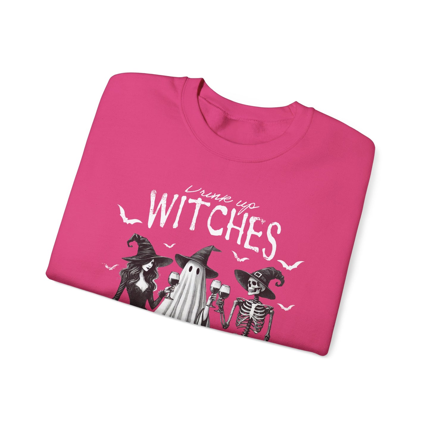 Drink Up Witches Halloween Sweatshirt – Unisex Cozy Crewneck