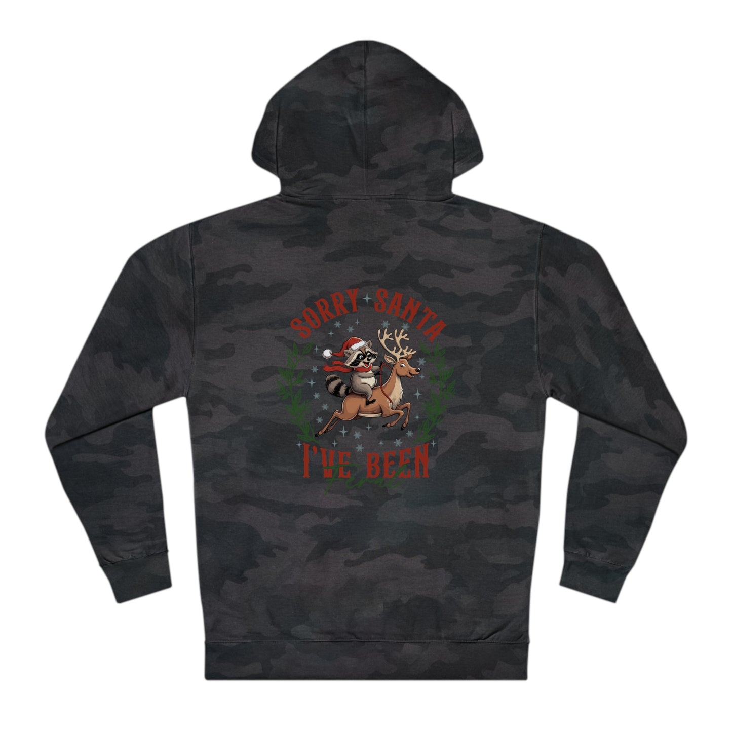 "Feral Christmas" Santa Raccoon Hoodie