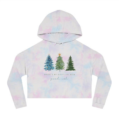 Where’s My Gift? Tie-Dye Christmas Crop Hoodie