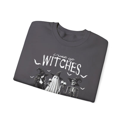 Drink Up Witches Halloween Sweatshirt – Unisex Cozy Crewneck