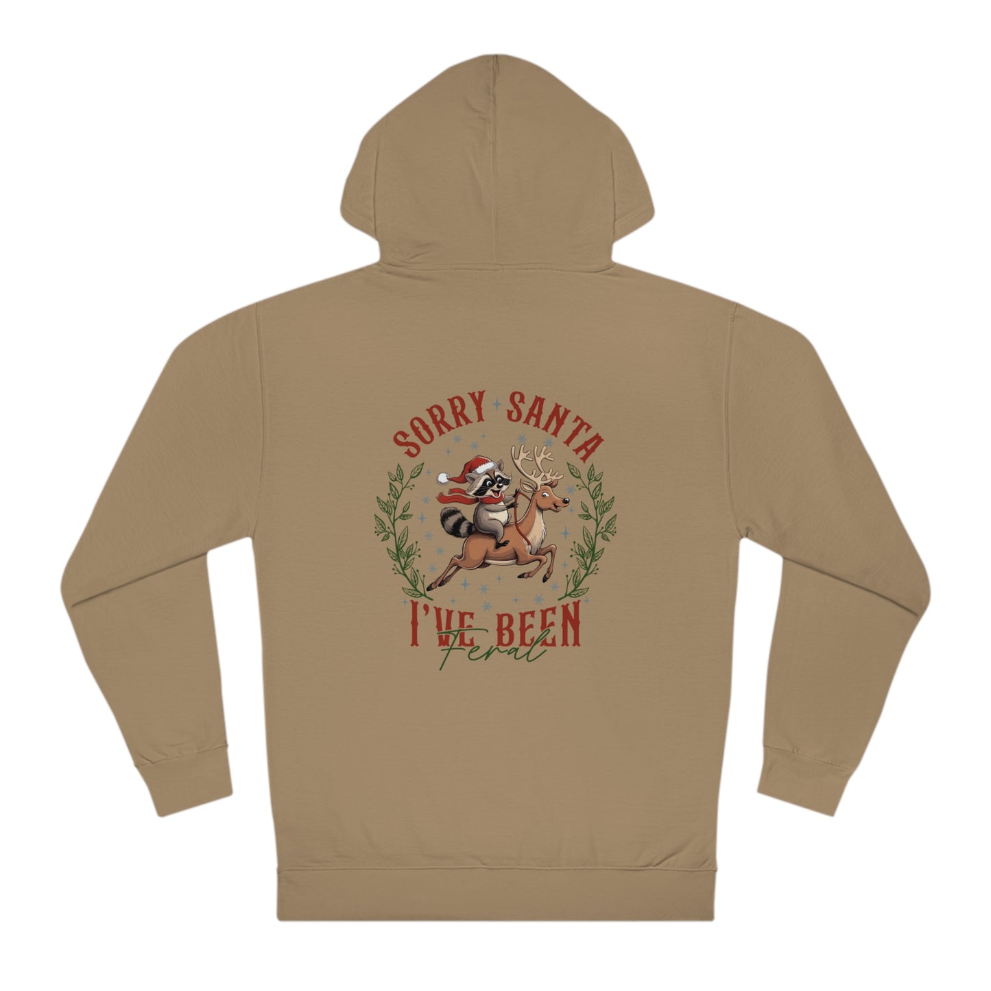 "Feral Christmas" Santa Raccoon Hoodie