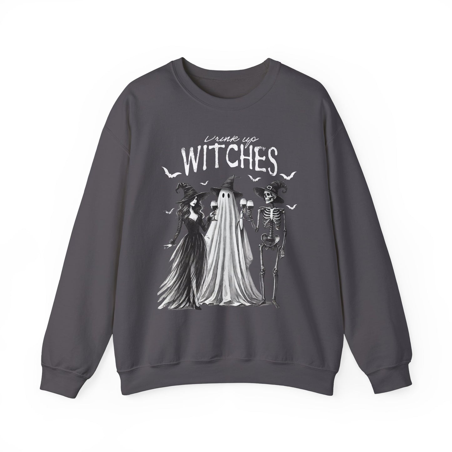 Drink Up Witches Halloween Sweatshirt – Unisex Cozy Crewneck